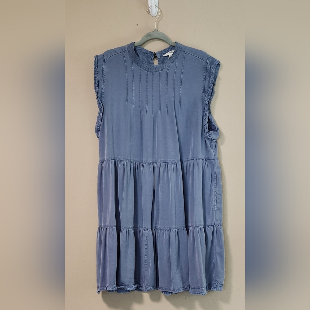 Womens babydoll dress 1XL denim blue